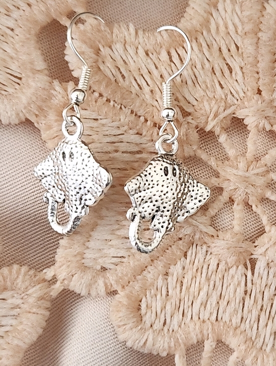 Jewelry - Manta Ray  Earrings Handmade By CCK
